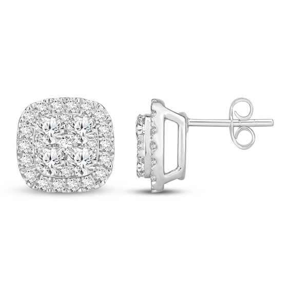Previously Owned Diamond Earrings 2 ct tw Round-cut 10K White Gold