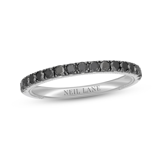 Previously Owned Neil Lane Black Diamond Anniversary Ring 1/2 ct tw Round-cut 14K White Gold