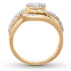 Thumbnail Image 2 of Previously Owned Diamond Cluster Ring 1 1/2 ct tw Round/Baguette 10K Yellow Gold