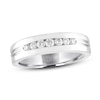 Thumbnail Image 1 of Previously Owned Men's THE LEO Diamond Wedding Band 1/3 ct tw Round-cut 14K White Gold