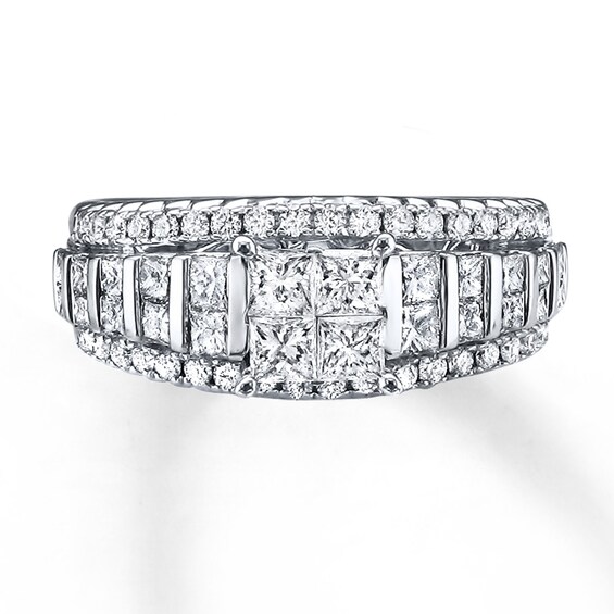 Previously Owned Diamond Engagement Ring 1-1/2 ct tw Princess-cut 14K White Gold