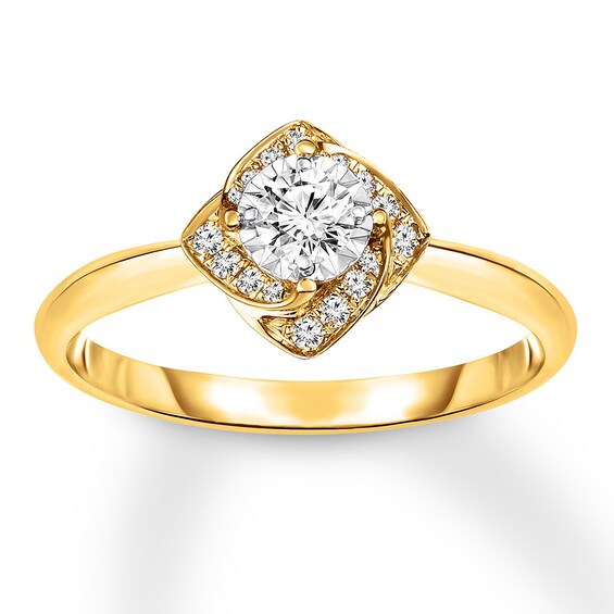 Previously Owned Diamond Engagement Ring 1/5 ct tw Round-cut 14K Yellow Gold
