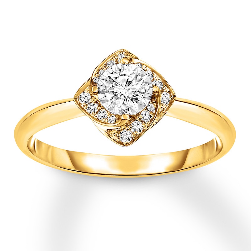 Previously Owned Diamond Engagement Ring 1/5 ct tw Round-cut 14K Yellow Gold