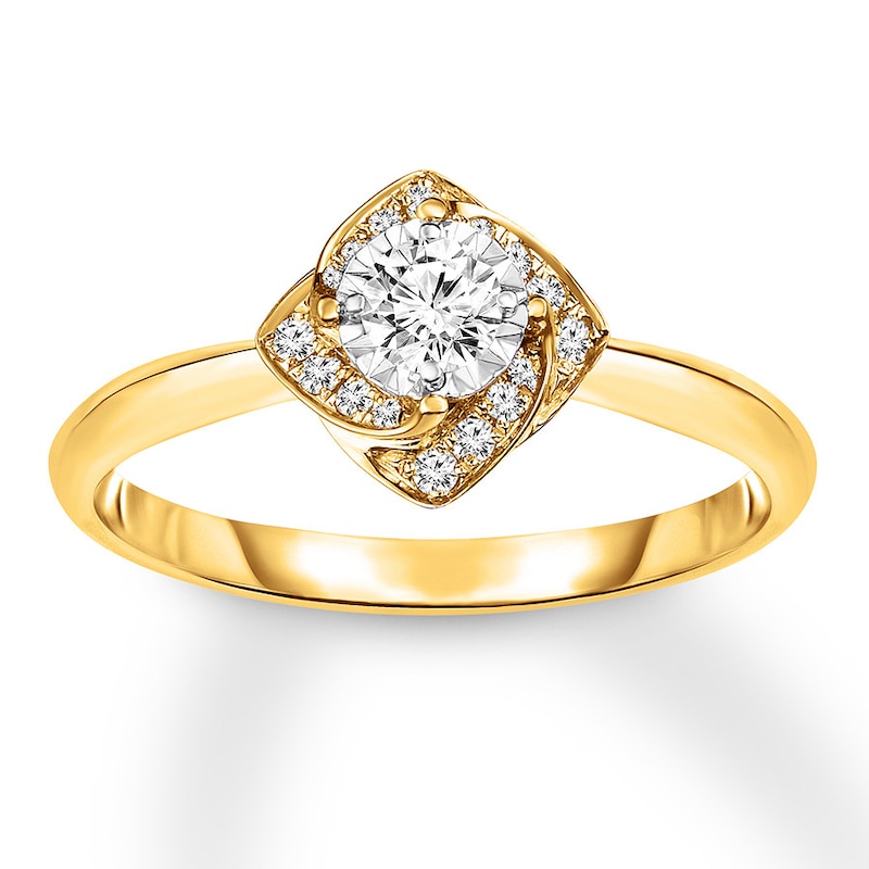 Main Image 1 of Previously Owned Diamond Engagement Ring 1/5 ct tw Round-cut 14K Yellow Gold
