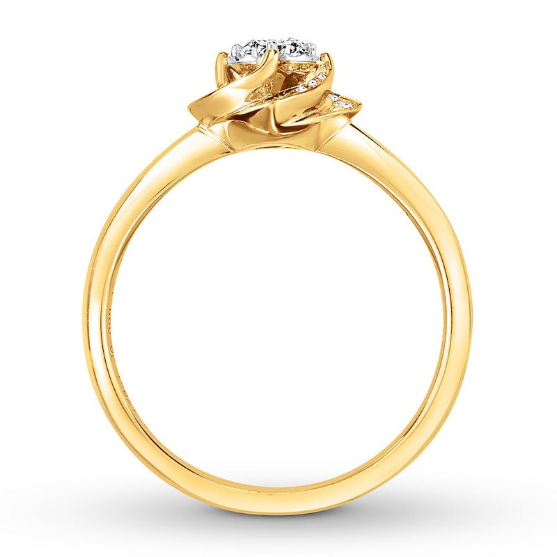 Main Image 2 of Previously Owned Diamond Engagement Ring 1/5 ct tw Round-cut 14K Yellow Gold