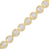 Thumbnail Image 1 of Previously Owned Diamond Infinity Bracelet 1 ct tw Baguette & Round-cut 10K Yellow Gold 7"