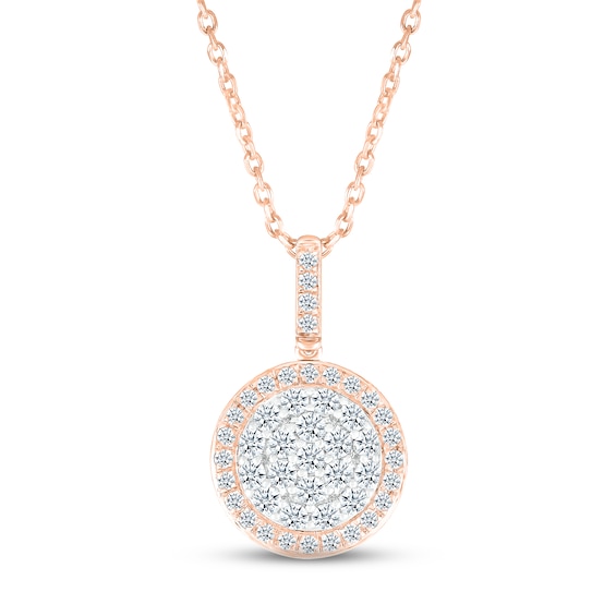 Previously Owned Multi-Diamond Necklace 3/4 ct tw Round-cut 10K Rose Gold 18"