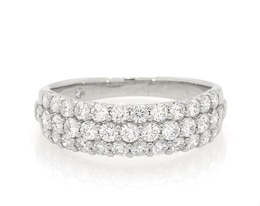 Previously Owned THE LEO Diamond Anniversary Ring 1-1/2 ct tw Round-Cut 14K White Gold