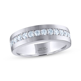 Previously Owned Men's THE LEO Ideal Cut Diamond Wedding Band 3/4 ct tw 14K White Gold
