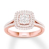Thumbnail Image 1 of Previously Owned Diamond Engagement Ring 1/3 ct tw Round-cut 10K Rose Gold Size 7
