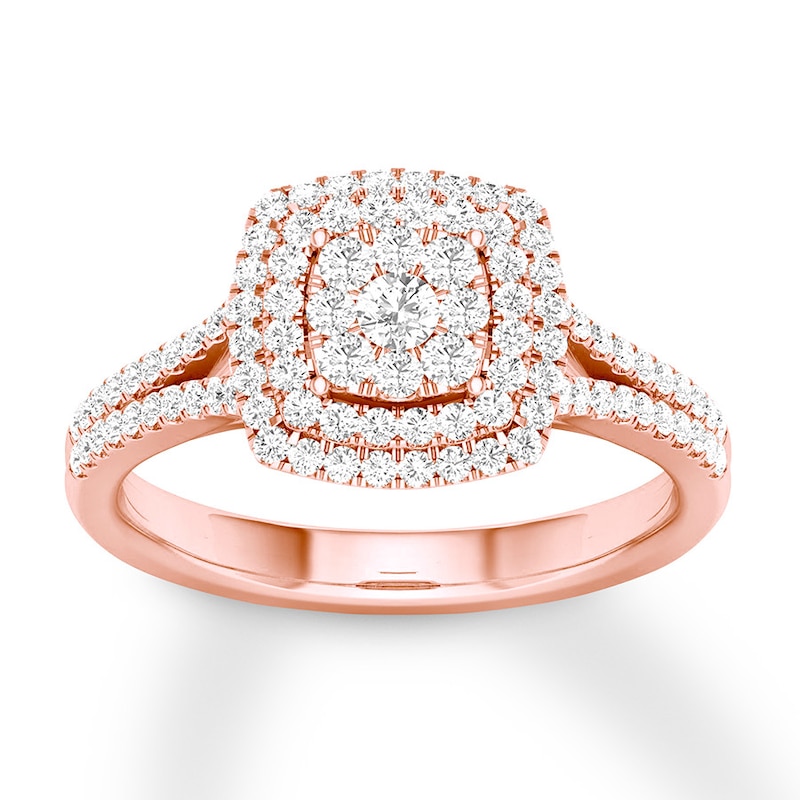Main Image 1 of Previously Owned Diamond Engagement Ring 1/3 ct tw Round-cut 10K Rose Gold Size 7