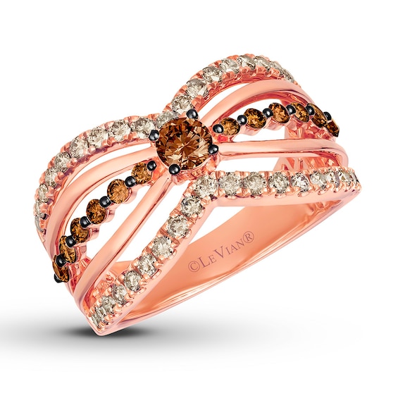 Previously Owned Le Vian Chocolate Diamond Ring 7/8 ct tw 14K Strawberry Gold