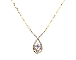 Previously Owned Love Entwined Diamond Necklace 1/5 ct tw 10K Yellow Gold 18&quot;