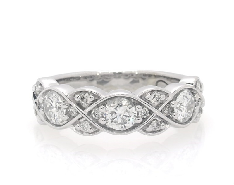 Main Image 1 of Previously Owned Every Moment Diamond Crossover Infinity Band 1 ct tw 14K White Gold