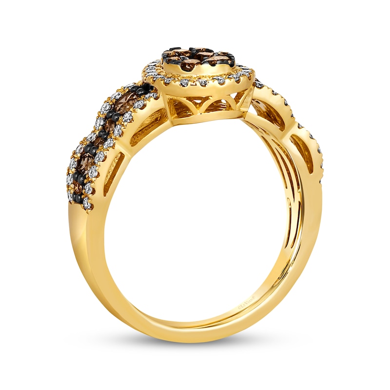 Main Image 3 of Previously Owned Le Vian Chocolate Waterfall Diamond Ring 1 ct tw 14K Honey Gold
