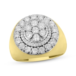 Previously Owned Men's Diamond Circle Ring 3/4 ct tw Round-cut 10K Yellow Gold