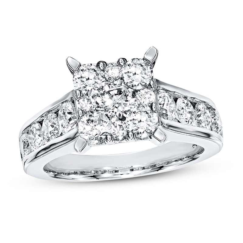 Main Image 1 of Previously Owned Diamond Engagement Ring 2 ct tw Round-cut 14K White Gold