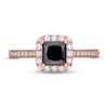 Thumbnail Image 3 of Previously Owned Neil Lane Black & White Diamond Engagement Ring 1-3/8 ct tw Princess & Round-cut 14K Rose Gold