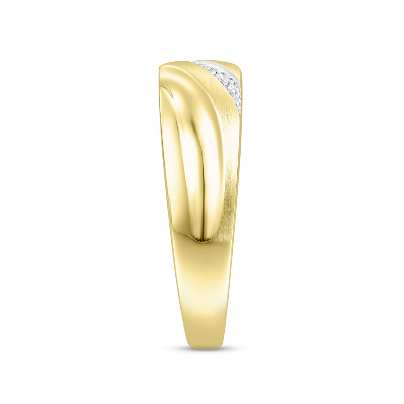 Main Image 3 of Previously Owned Men's Diamond Accent Wedding Band Round-cut 10K Yellow Gold