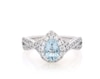 Thumbnail Image 1 of Previously Owned Neil Lane Pear-Shaped Aquamarine & Diamond Engagement Ring 1/2 ct tw 14K White Gold Size 5.5