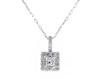 Thumbnail Image 1 of Previously Owned Diamond Necklace 1/2 ct tw Princess & Round-cut 10K White Gold 18&quot;