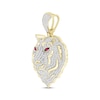 Thumbnail Image 2 of Previously Owned Men's Diamond & Lab-Created Ruby Tiger Charm 7/8 ct tw Round-cut 10K Yellow Gold