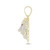 Thumbnail Image 3 of Previously Owned Men's Diamond & Lab-Created Ruby Tiger Charm 7/8 ct tw Round-cut 10K Yellow Gold