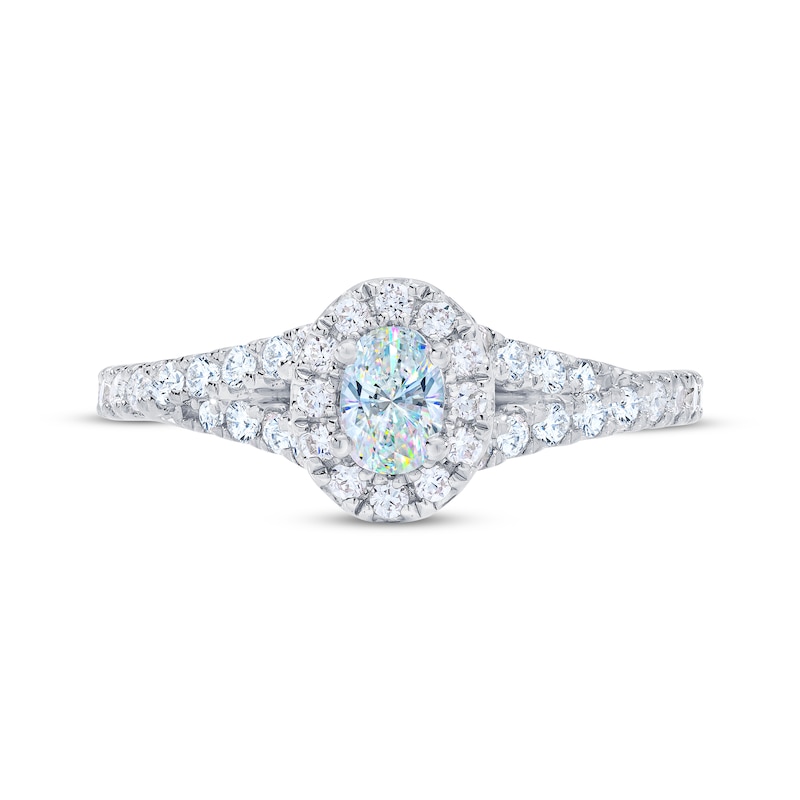 Previously Owned THE LEO First Light Diamond Oval-Cut Engagement Ring 3/4 ct tw 14K White Gold