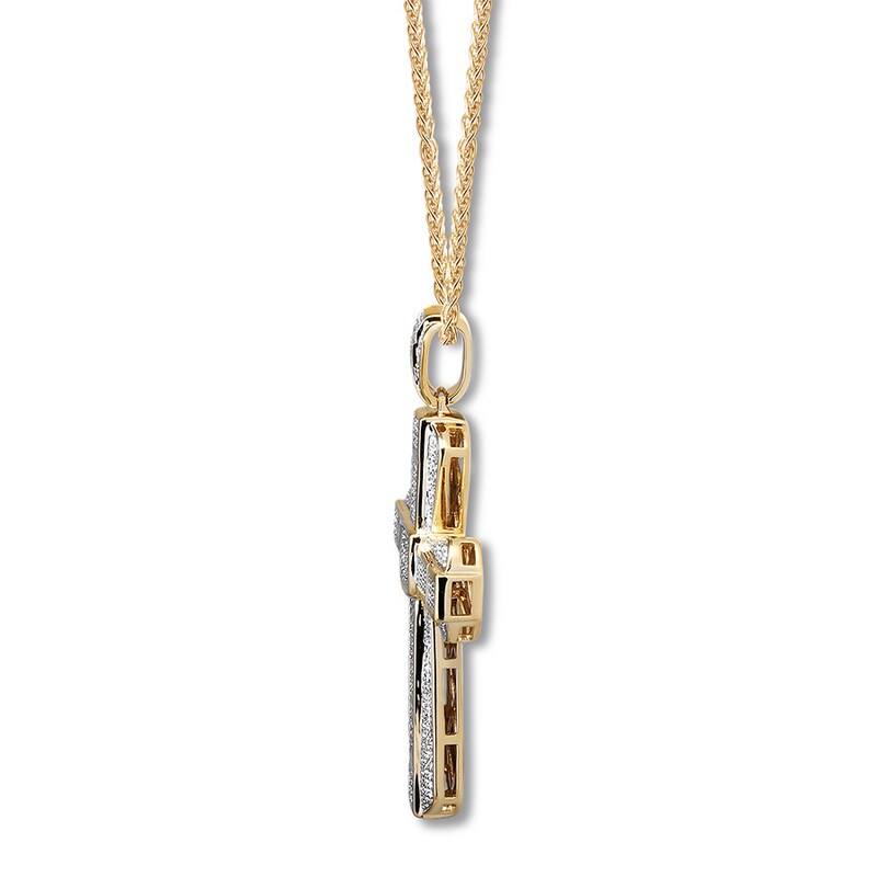 Main Image 2 of Previously Owned Men's Diamond Cross 1 Carat tw 10K Yellow Gold