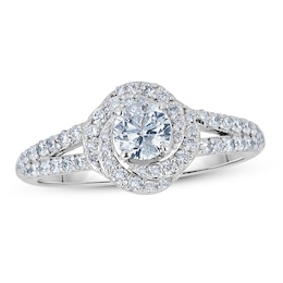 Previously Owned Diamond Engagement Ring 7/8 ct tw Round-cut 14K White Gold