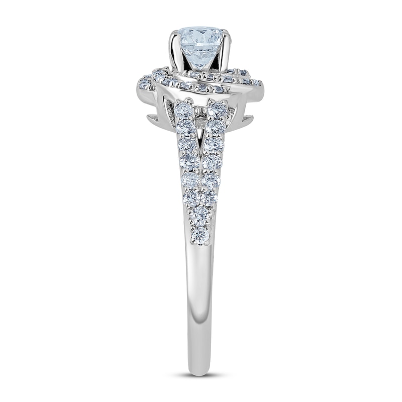Main Image 3 of Previously Owned Diamond Engagement Ring 7/8 ct tw Round-cut 14K White Gold