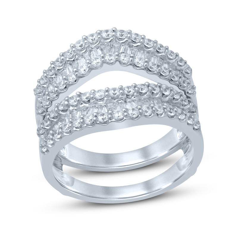 Main Image 1 of Previously Owned Diamond Enhancer Band 1-1/4 ct tw Round & Baguette 14K White Gold