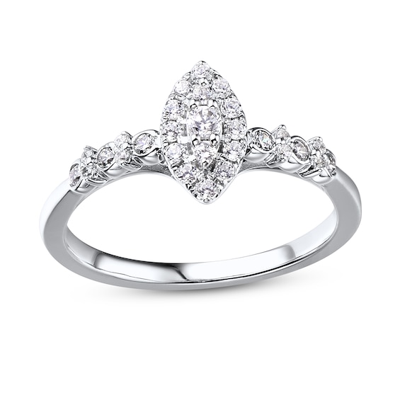 Previously Owned Diamond Engagement Ring 1/3 ct tw Round-cut 14K White Gold