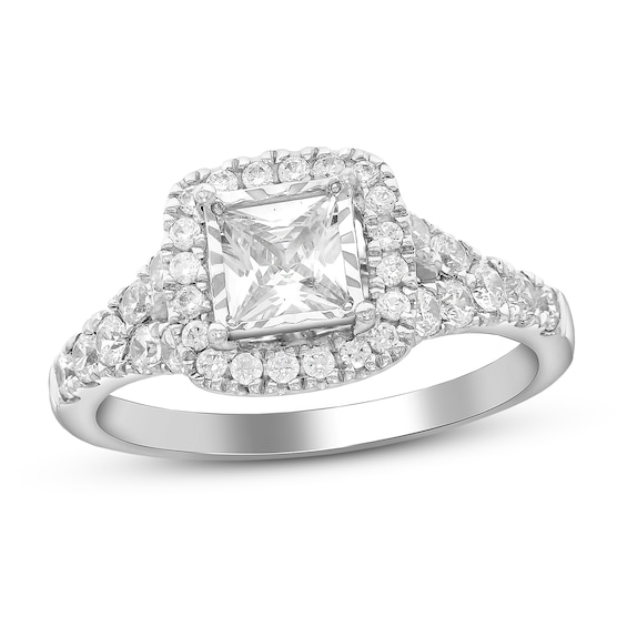 Previously Owned Diamond Engagement Ring 1 ct tw Princess/Round 14K White Gold