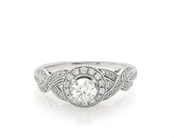 Previously Owned Neil Lane Round-Cut Diamond Engagement Ring 1 ct tw 14K White Gold Size 5.5