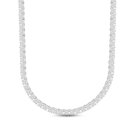 Previously Owned Men's Diamond Tennis Necklace 3 ct tw Round-cut 10K White Gold 20&quot;