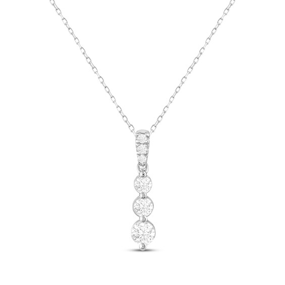 Previously Owned KAY Lab-Grown Diamonds Drop Necklace 1/3 ct tw 14K White Gold 18”
