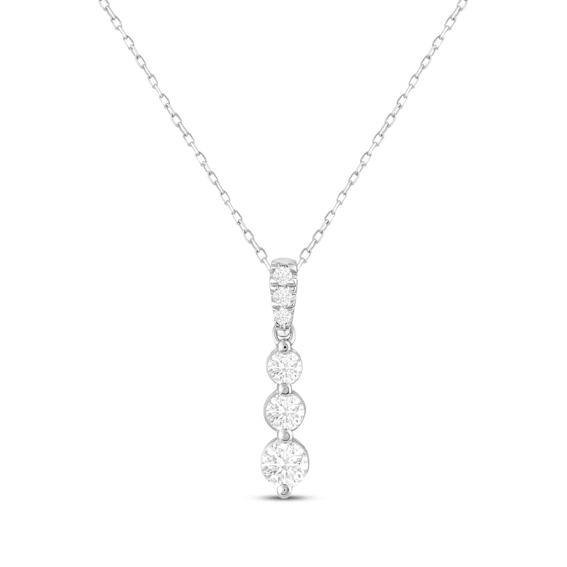 Main Image 1 of Previously Owned KAY Lab-Grown Diamonds Drop Necklace 1/3 ct tw 14K White Gold 18”