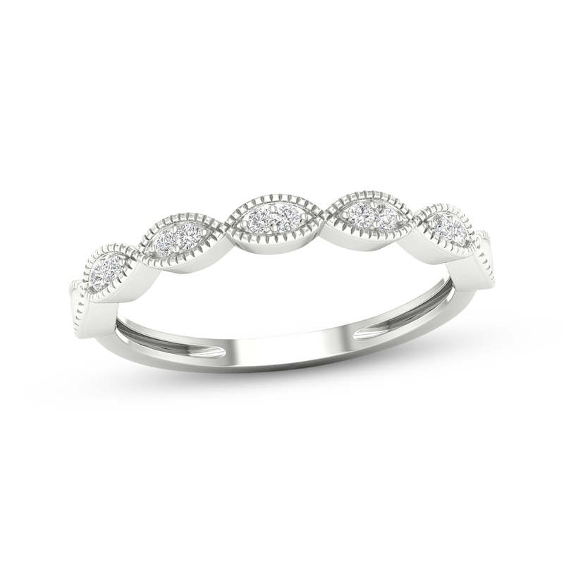 Main Image 1 of Previously Owned  Lab-Grown Diamonds Anniversary Band 1/15 ct tw Round-cut 10K White Gold