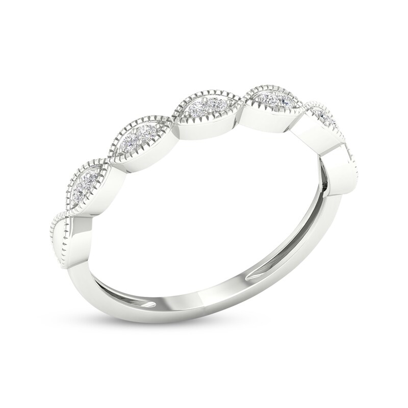 Main Image 2 of Previously Owned  Lab-Grown Diamonds Anniversary Band 1/15 ct tw Round-cut 10K White Gold