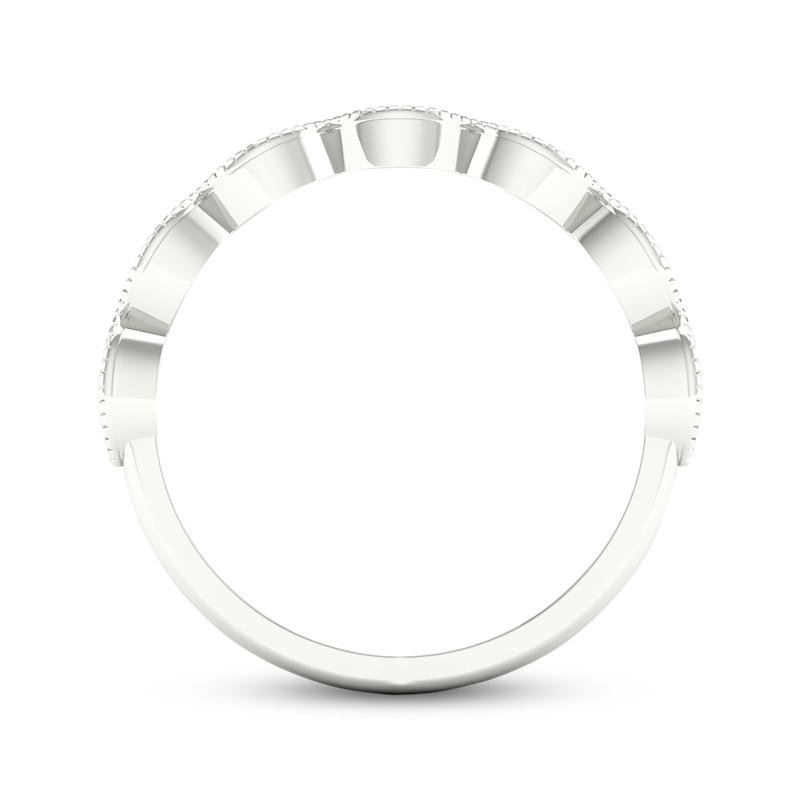 Main Image 4 of Previously Owned  Lab-Grown Diamonds Anniversary Band 1/15 ct tw Round-cut 10K White Gold