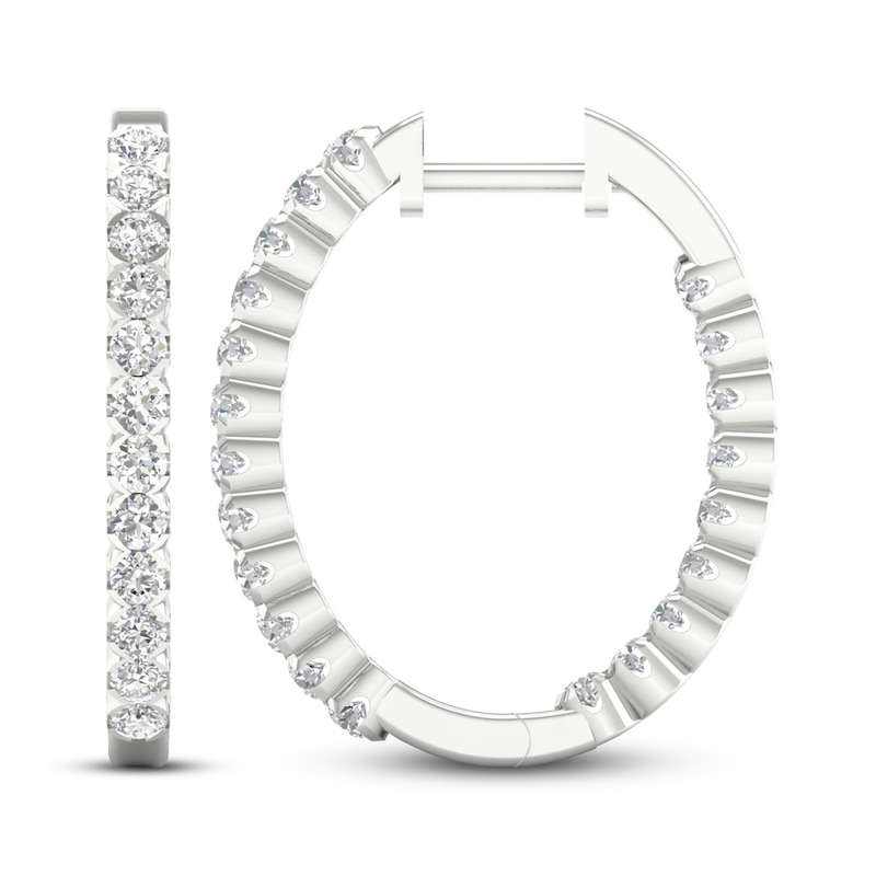 Main Image 2 of Previously Owned KAY Lab-Grown Diamonds Hoop Earrings 1-1/2 ct tw 14K White Gold