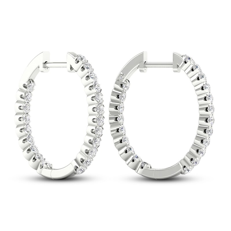 Main Image 3 of Previously Owned KAY Lab-Grown Diamonds Hoop Earrings 1-1/2 ct tw 14K White Gold