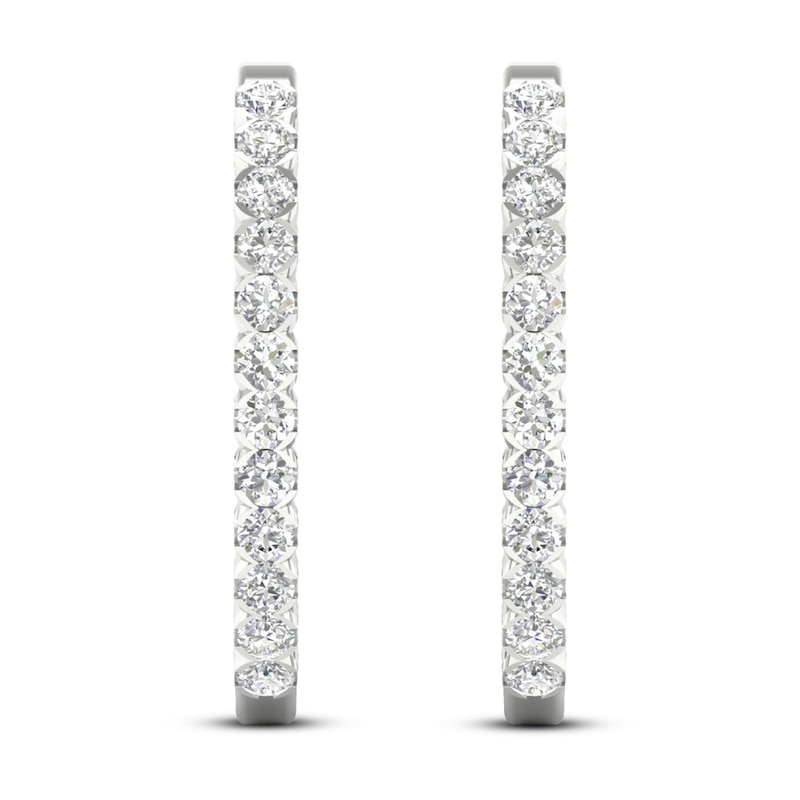 Main Image 4 of Previously Owned KAY Lab-Grown Diamonds Hoop Earrings 1-1/2 ct tw 14K White Gold