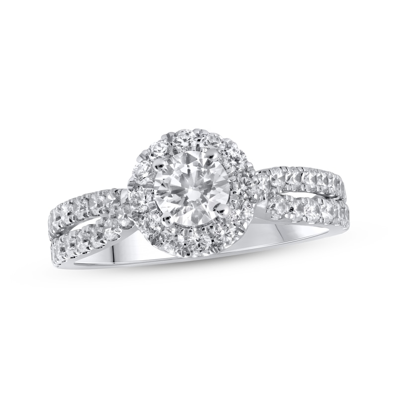 Main Image 1 of Previously Owned Lab-Grown Diamonds Engagement Ring 1-1/4 ct tw 14K White Gold