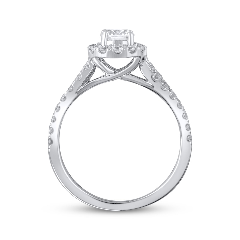 Main Image 3 of Previously Owned Lab-Grown Diamonds Engagement Ring 1-1/4 ct tw 14K White Gold
