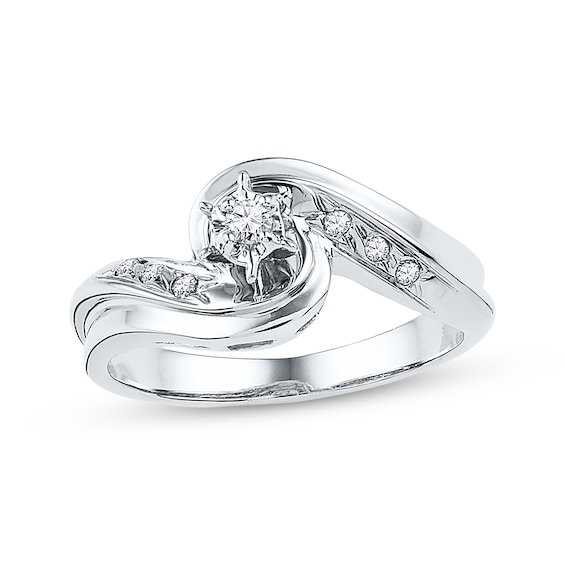 Previously Owned Diamond Promise Ring 1/10 ct tw Round-cut Sterling Silver