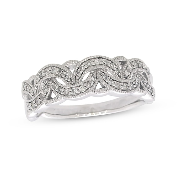 Previously Owned Diamond Swirl Ring 1/5 ct tw 10K White Gold