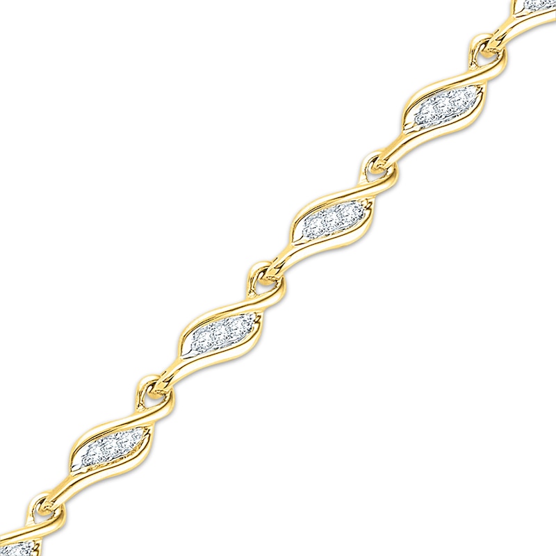 Main Image 1 of Previously Owned Diamond Bracelet 1/2 ct tw Round-cut 10K Yellow Gold 7&quot;