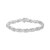 Thumbnail Image 1 of Previously Owned Diamond Flower Bracelet 1/10 ct tw Round-cut Sterling Silver 7.5&quot;
